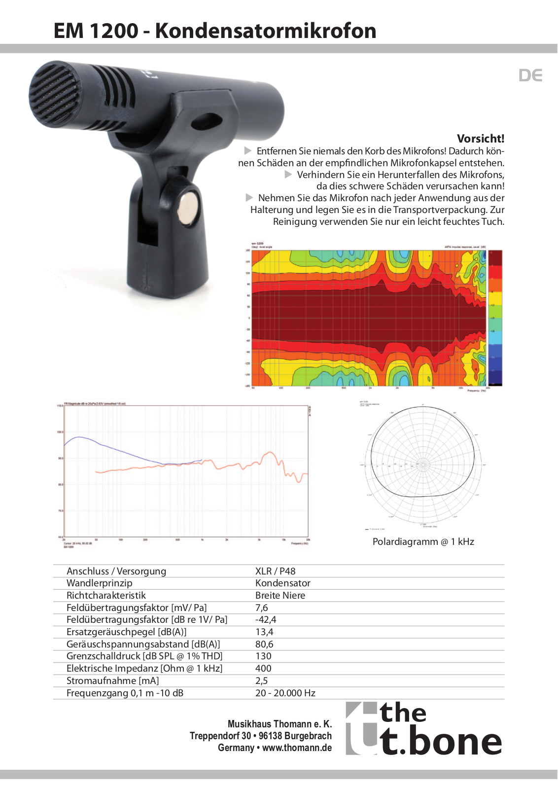 the t.bone DC 1200 Technical data - ManualMachine.com