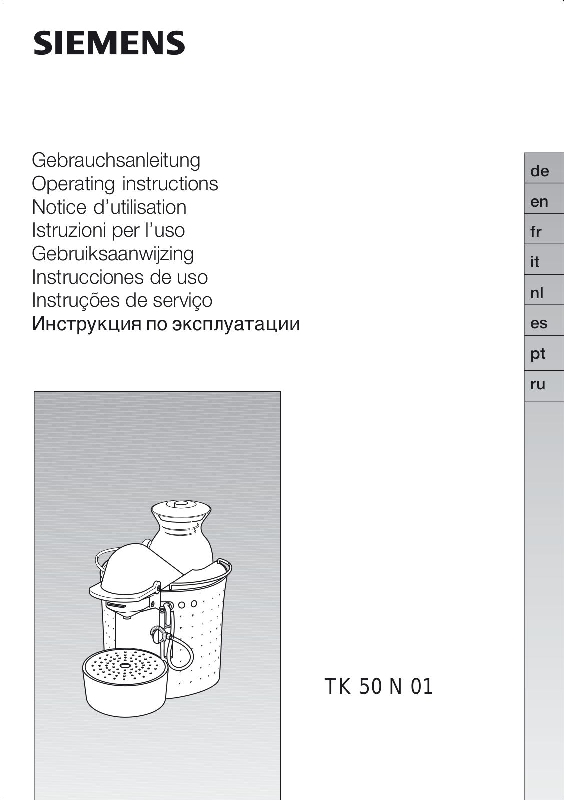 SIEMENS TK50N01FR User Manual