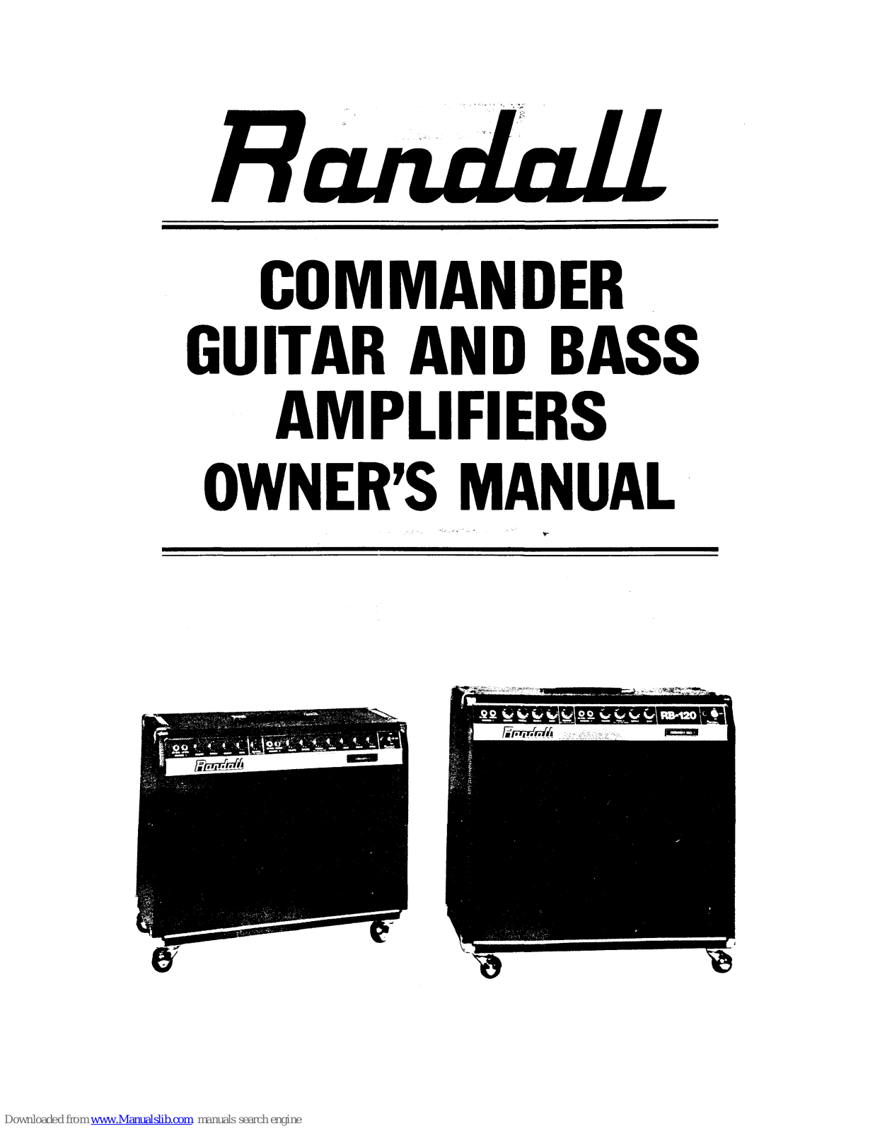 Randall RG120, RB120, R300, RG300 Owner's Manual