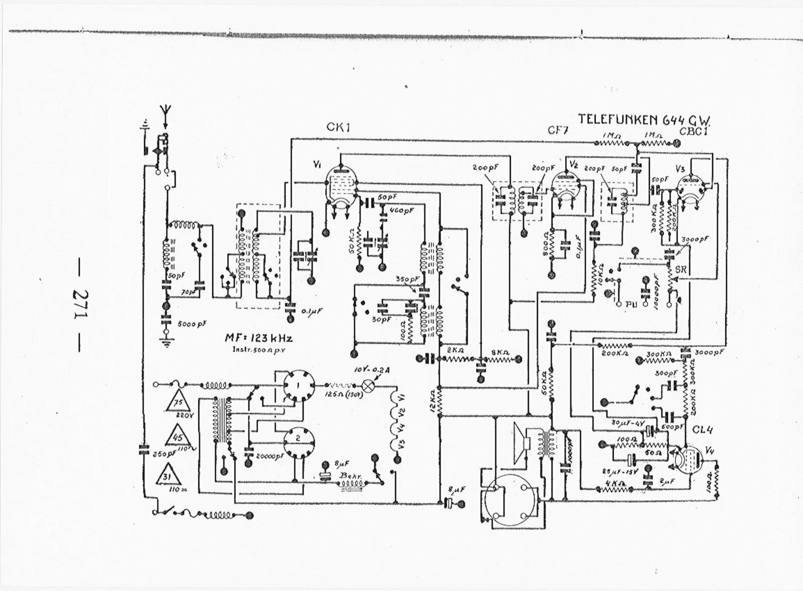 Telefunken 644-GW Schematic