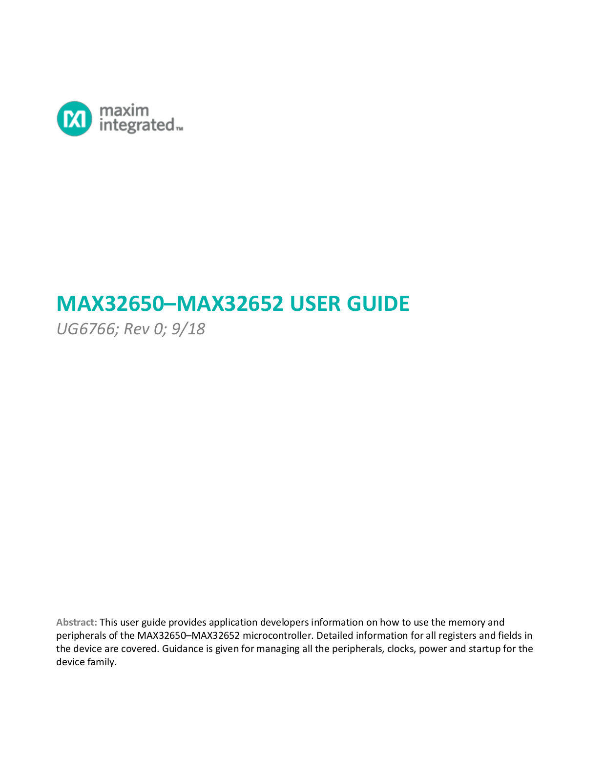 Maxim Integrated MAX32650, MAX32652 User Manual - ManualMachine.com