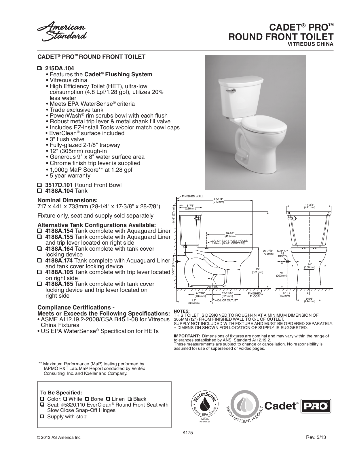 American Standard ASD9686 Specifications - ManualMachine.com