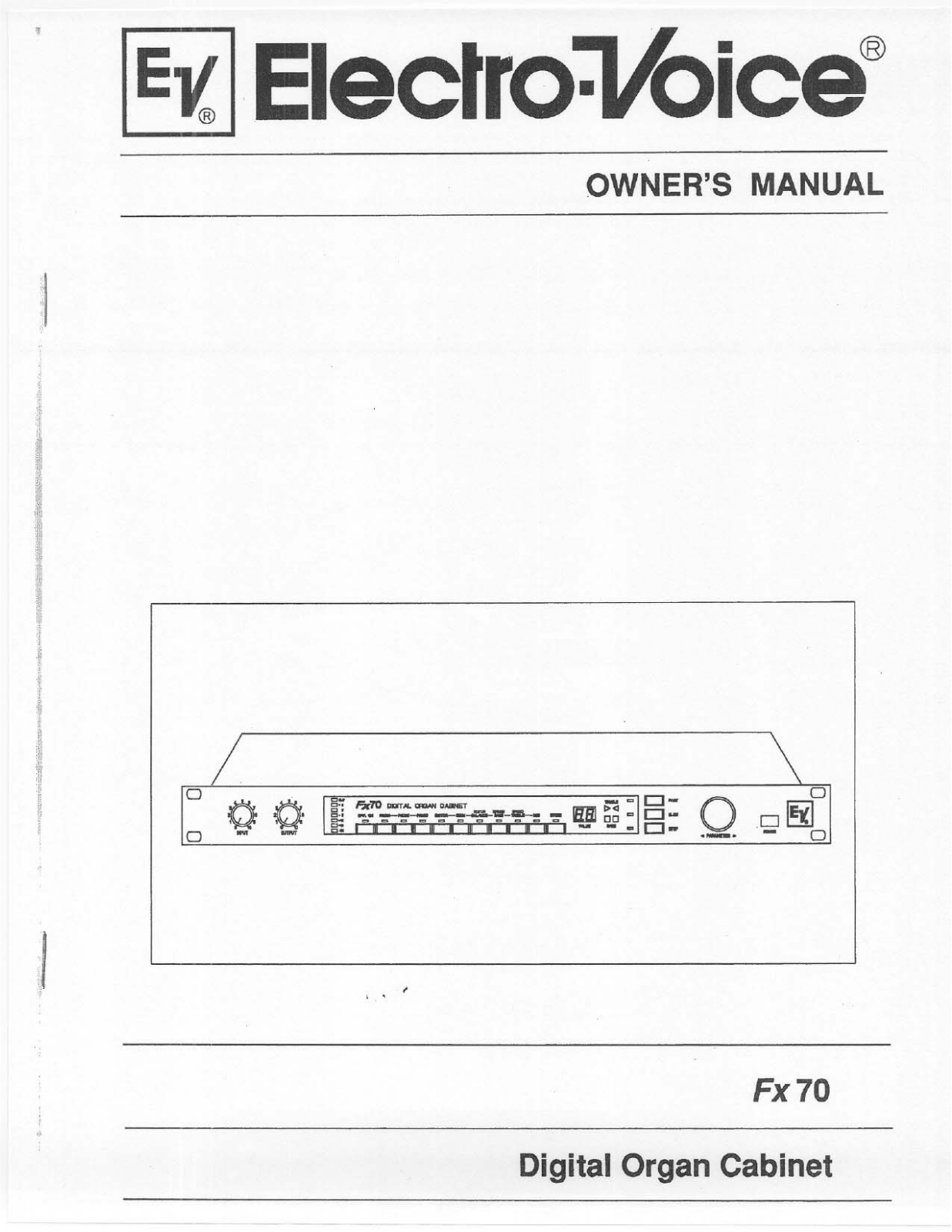 Electro-Voice FX 70 User Manual