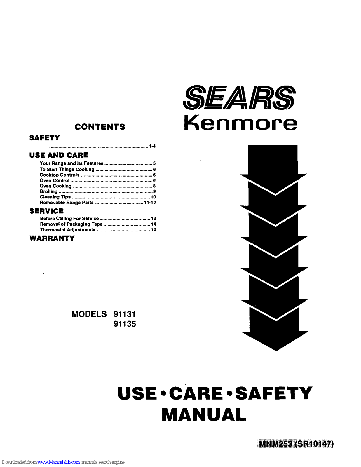 Kenmore 91131, 91135 Use, Care, Safety Manual - ManualMachine.com
