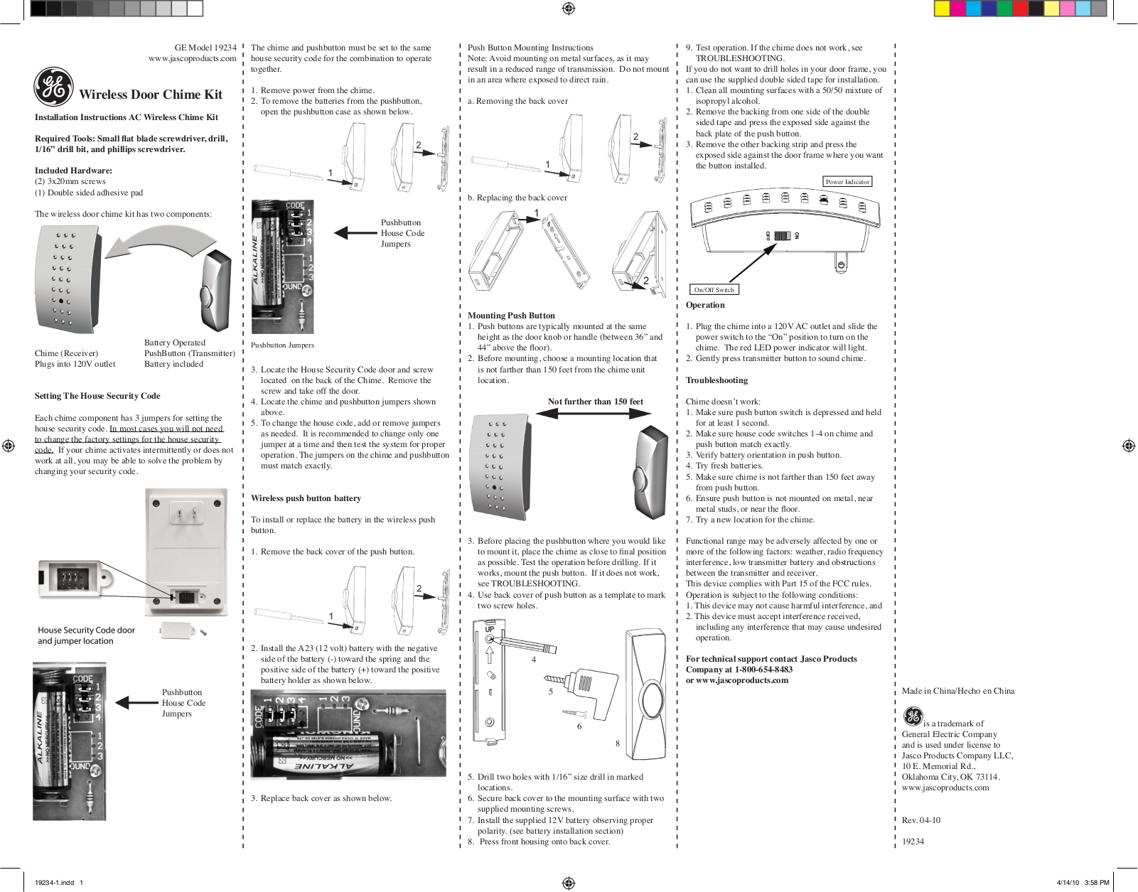 GE 19234 User Manual