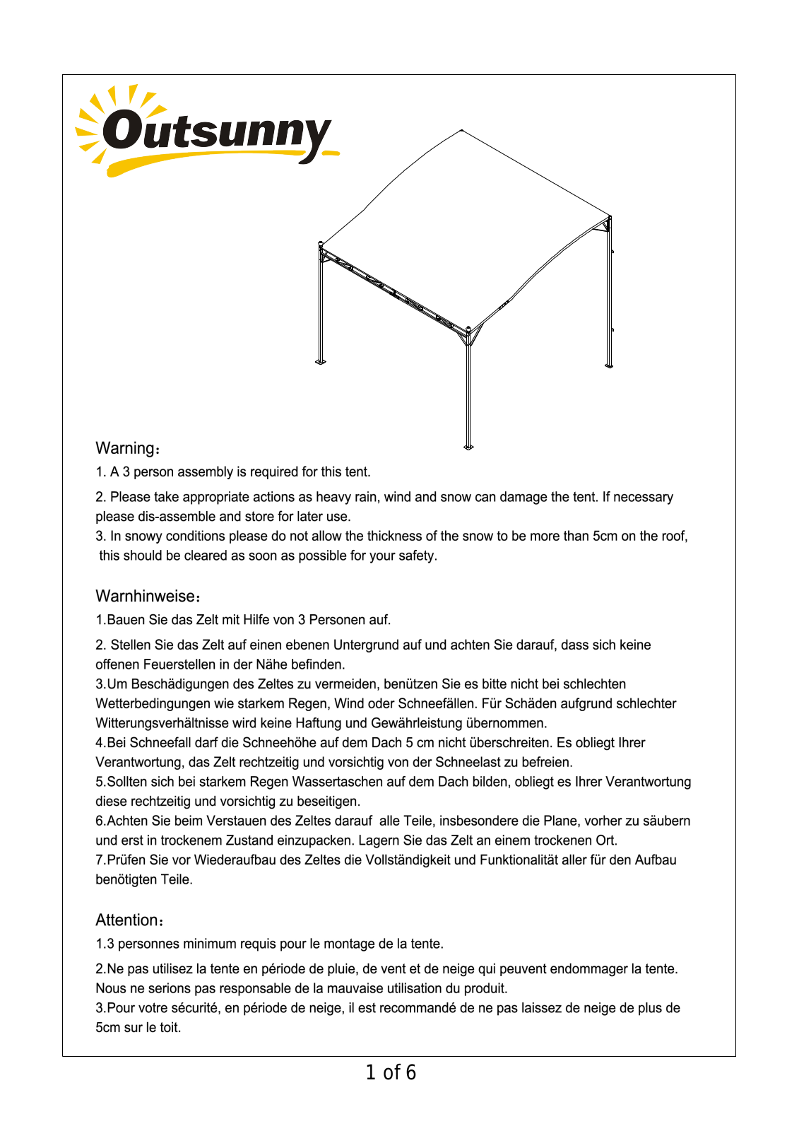 Outsunny OTSU1813 Installation & Assembly - ManualMachine.com