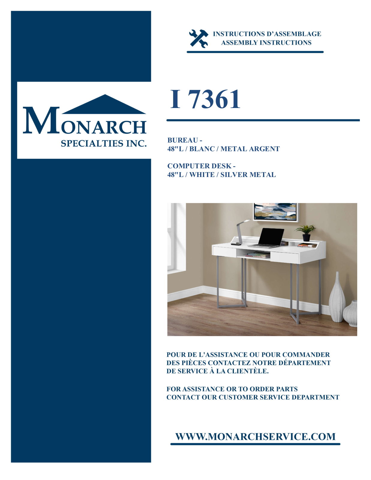 Monarch I7361 Assembly Guide