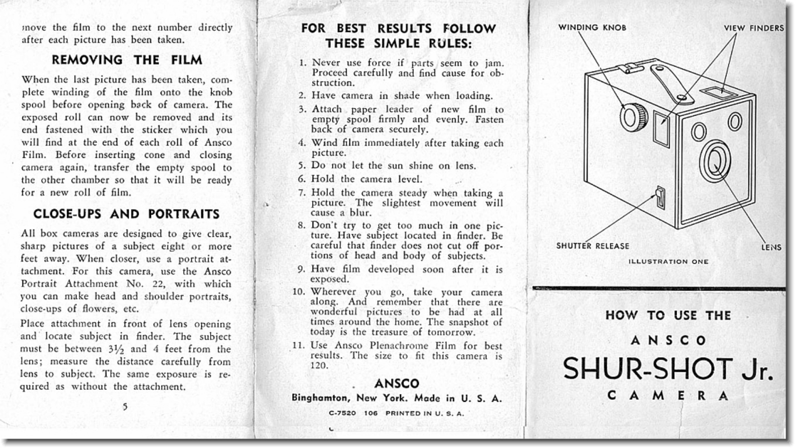 Ansco Shur-Shot Jr How to Use