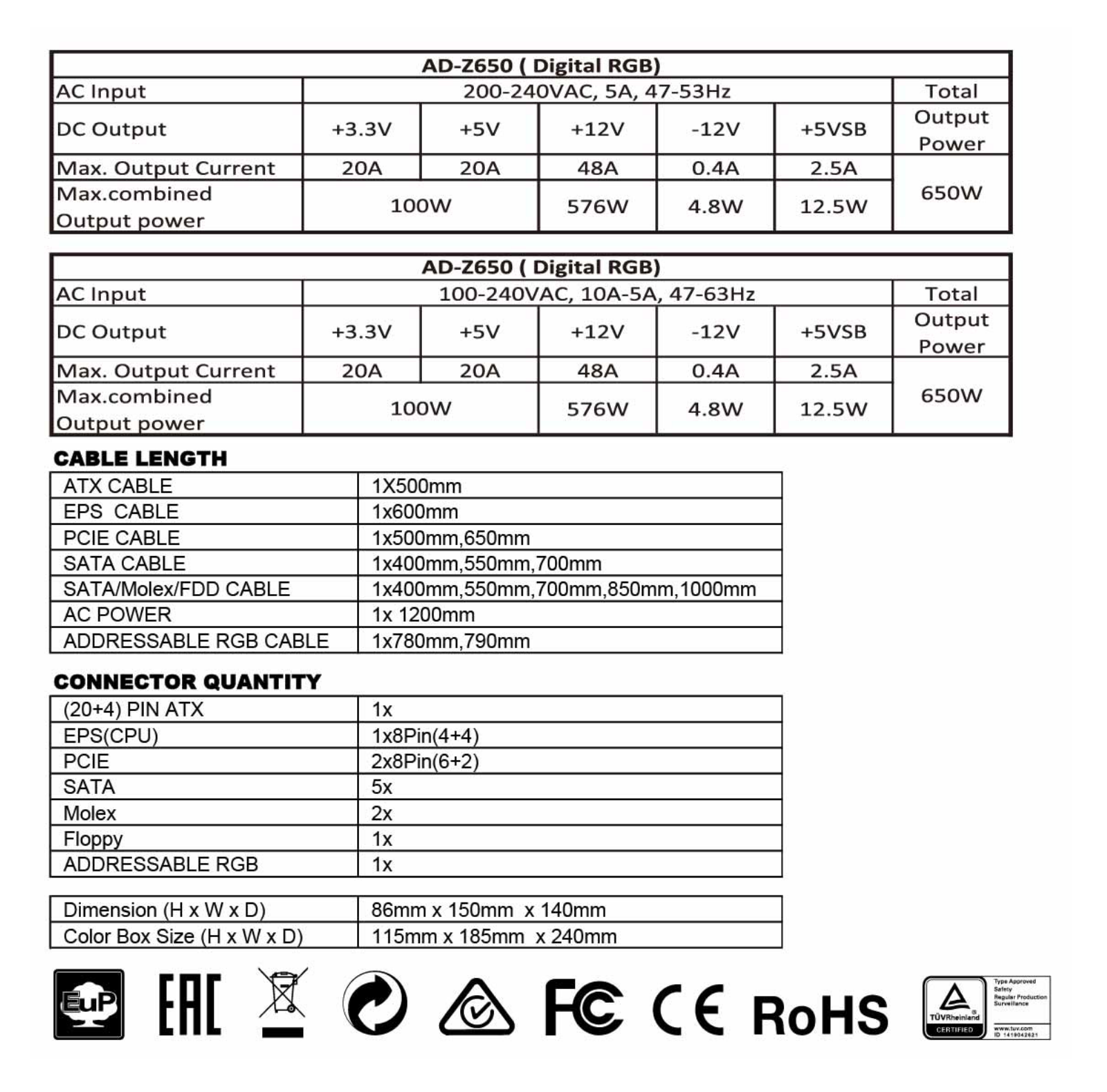 AZZA AD-Z650 User Manual