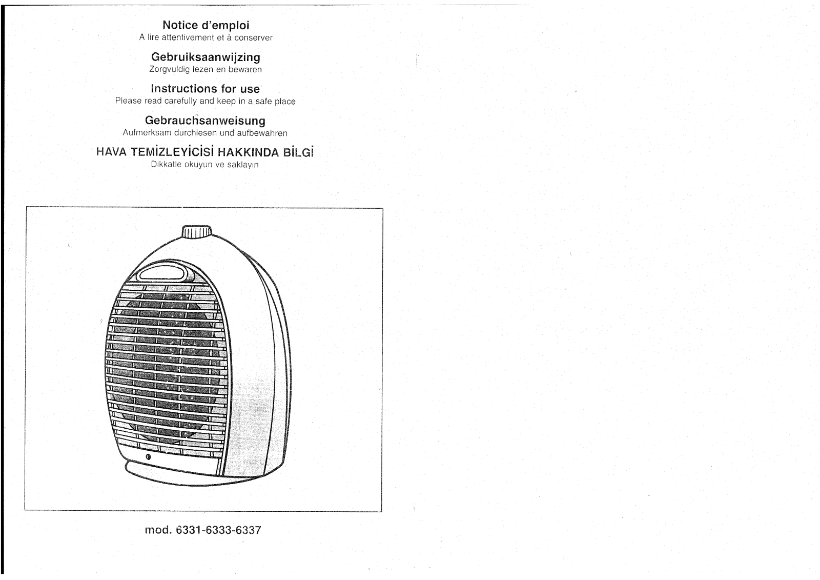 CALOR 6337 User Manual