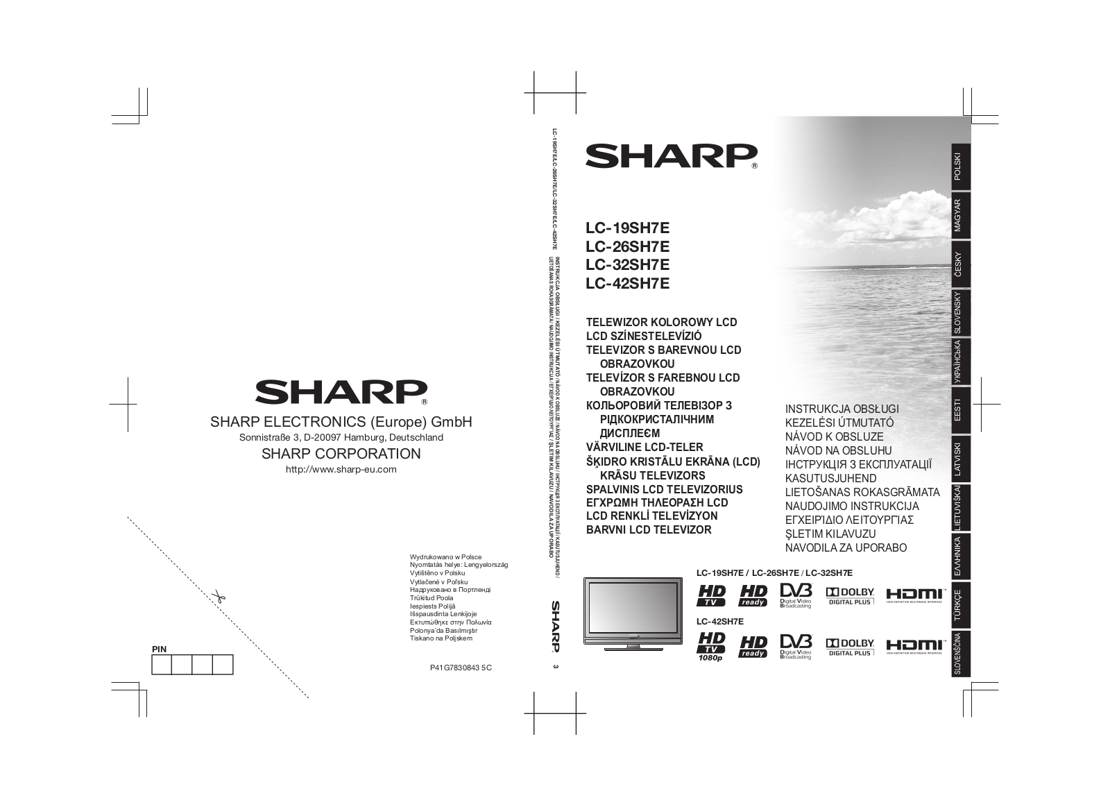 Sharp LC-19SH7E, LC-26SH7E, LC-32SH7E, LC-42SH7E User Manual