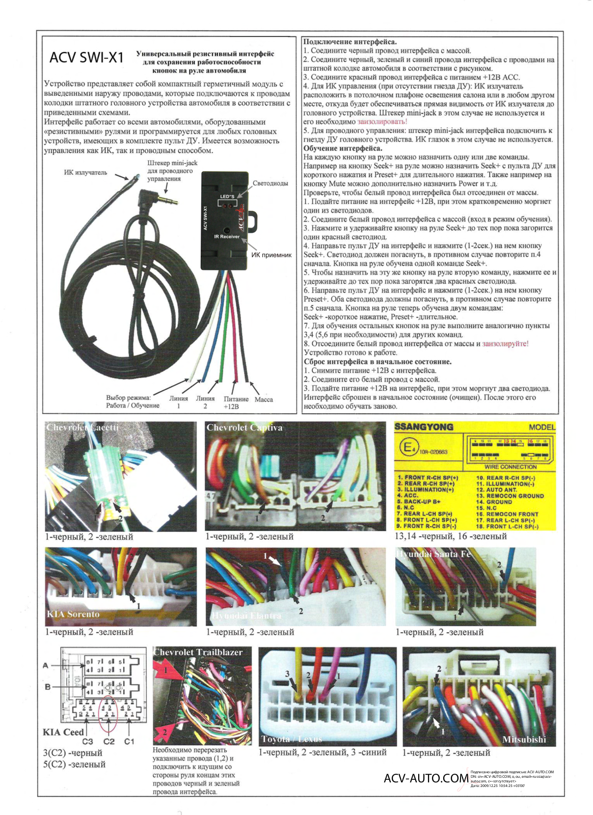 ACV SWI-X1 User Manual