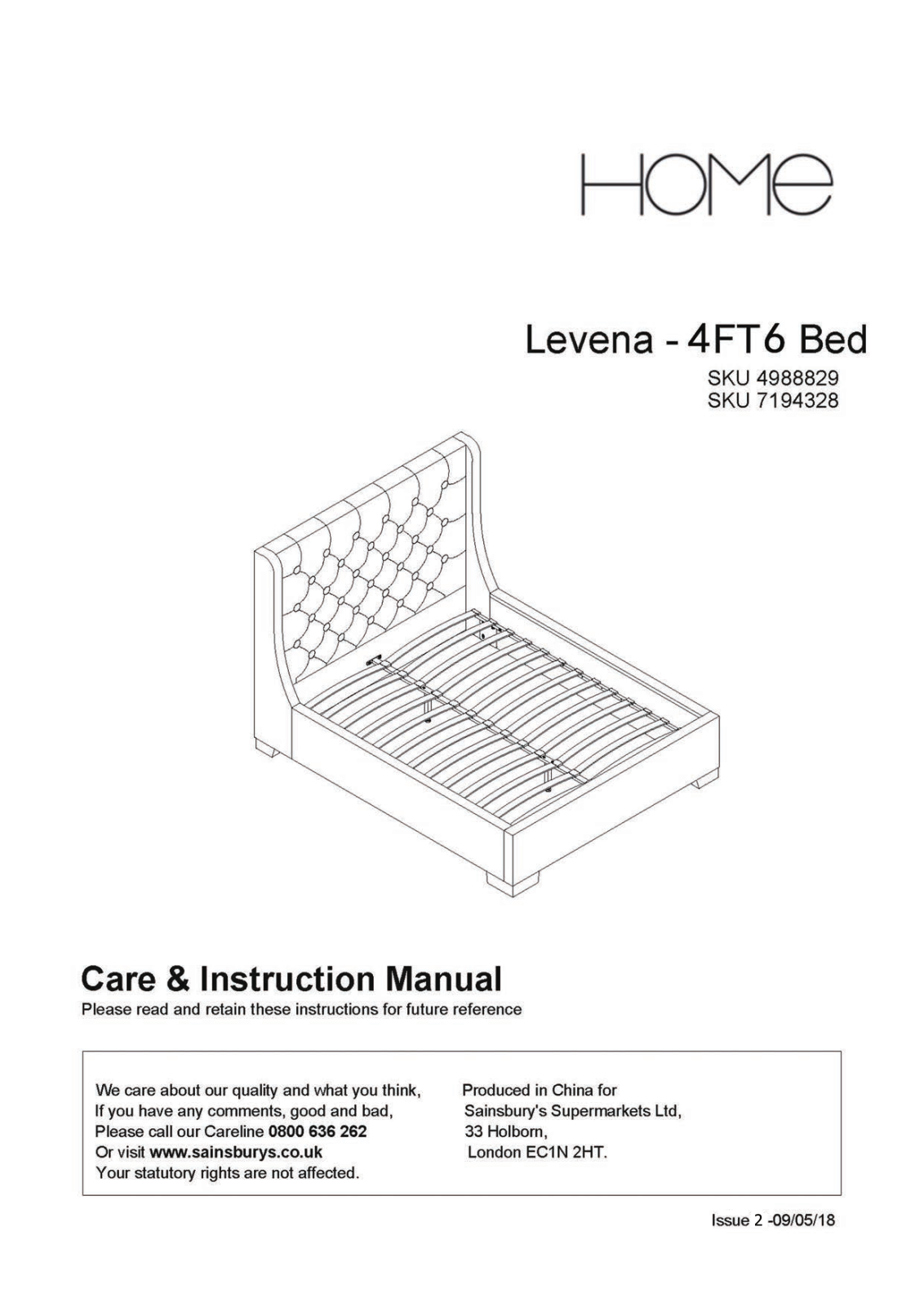 Argos 7194328 ASSEMBLY INSTRUCTIONS