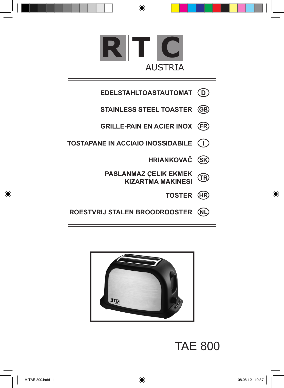 RTC TAE 800 Operating Manual