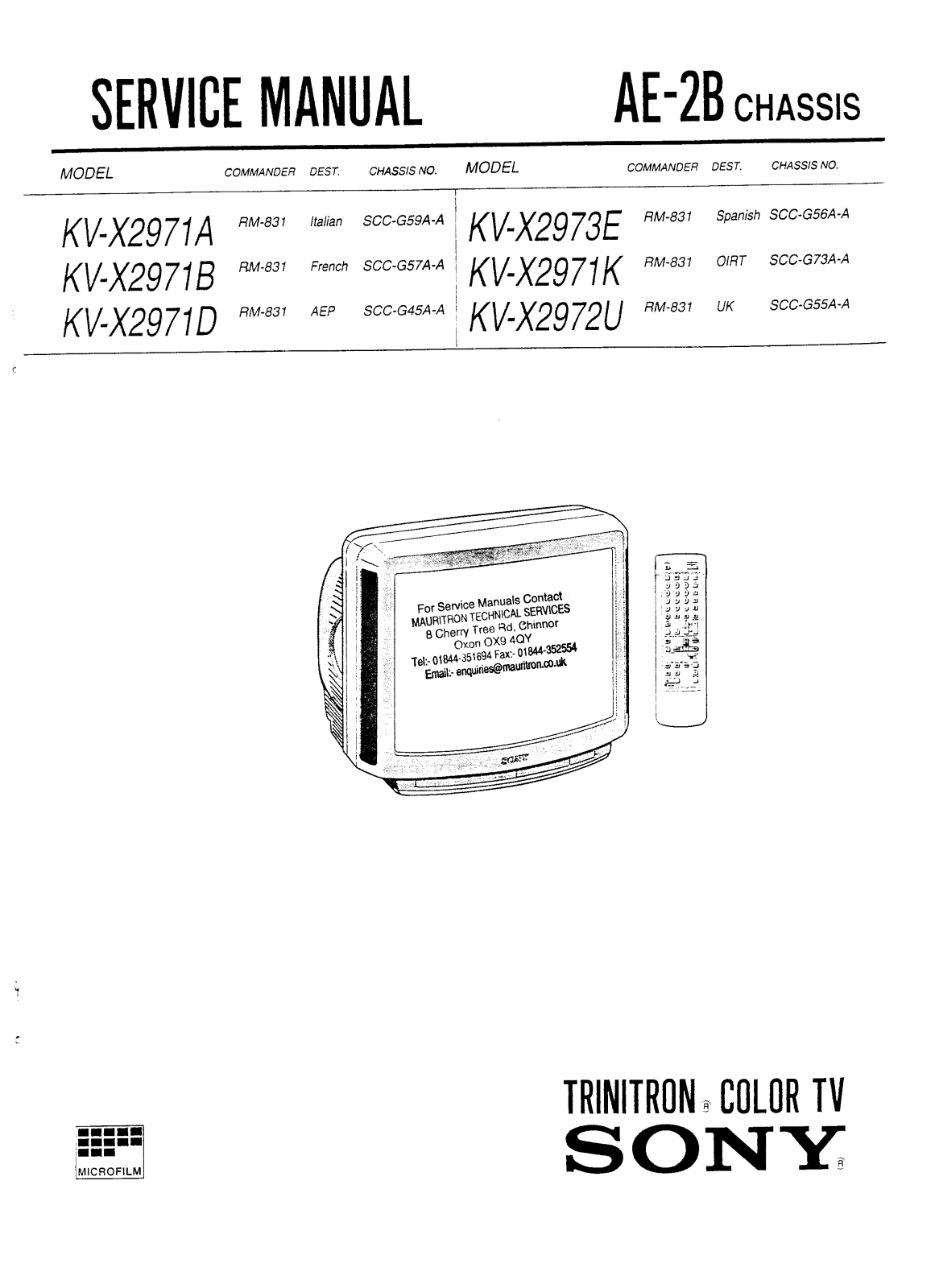 SONY AD0212166P2 Service Manual