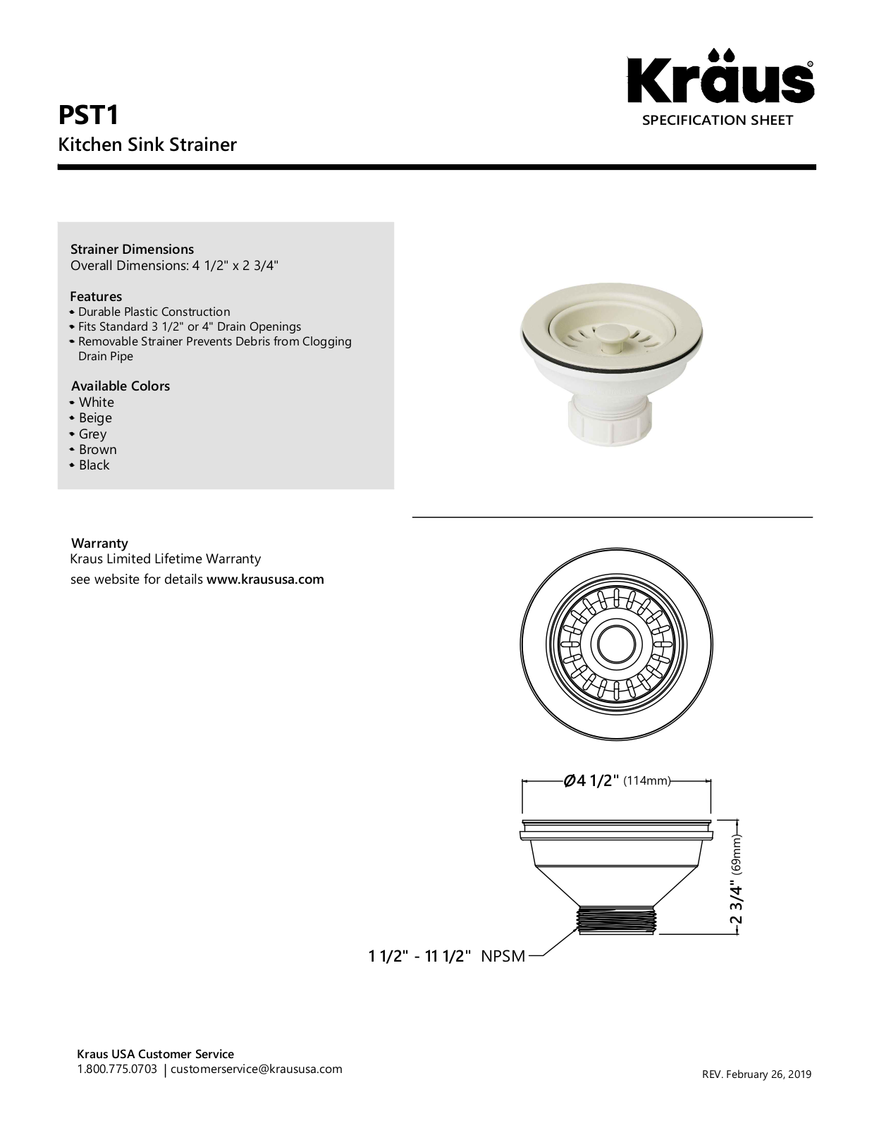 Kraus KUS3124 Specifications - ManualMachine.com