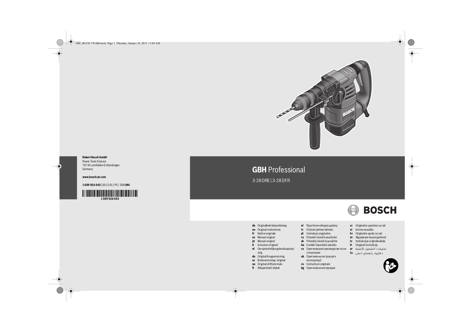 BOSCH GBH 3-28 DFR User Manual