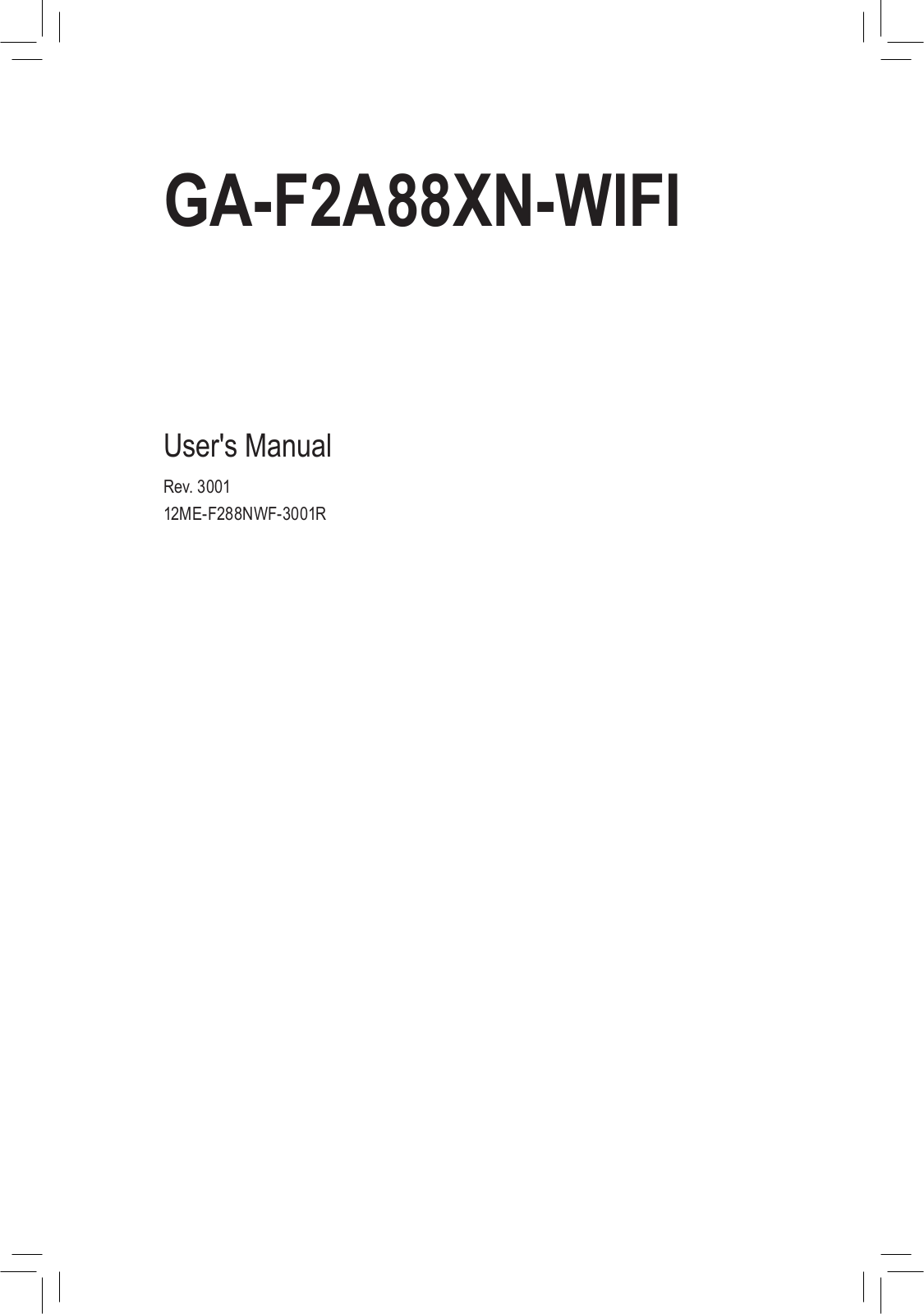 Gigabyte GA-F2A88XN-WIFI User Manual