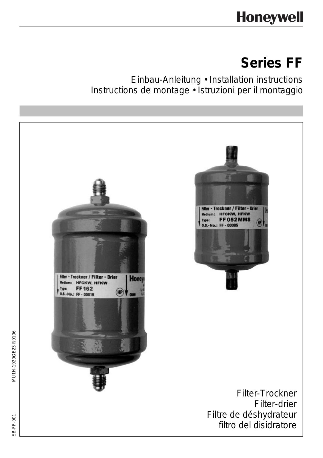 HONEYWELL FF User Manual