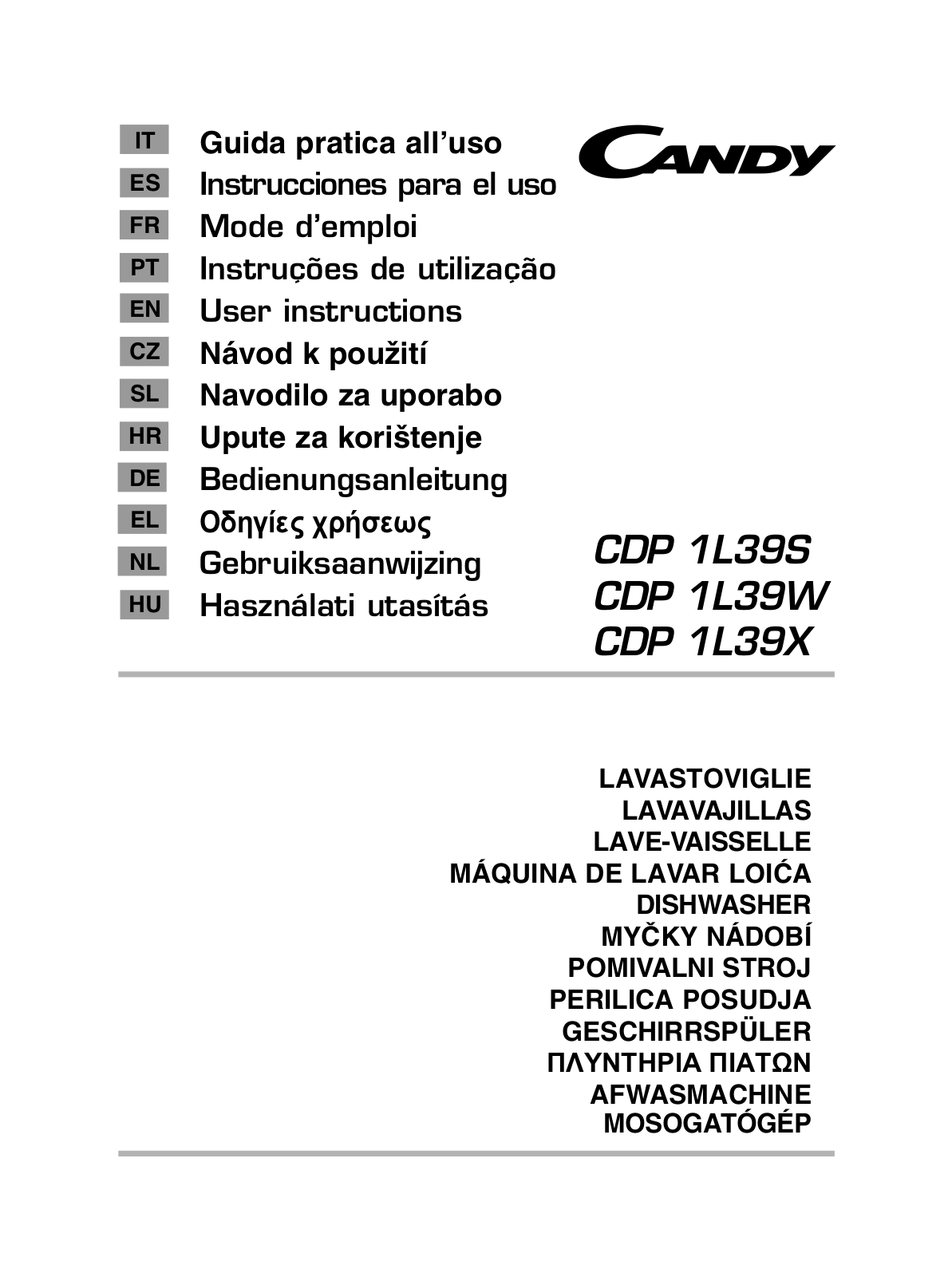 Candy CDP 1L39X User Manual