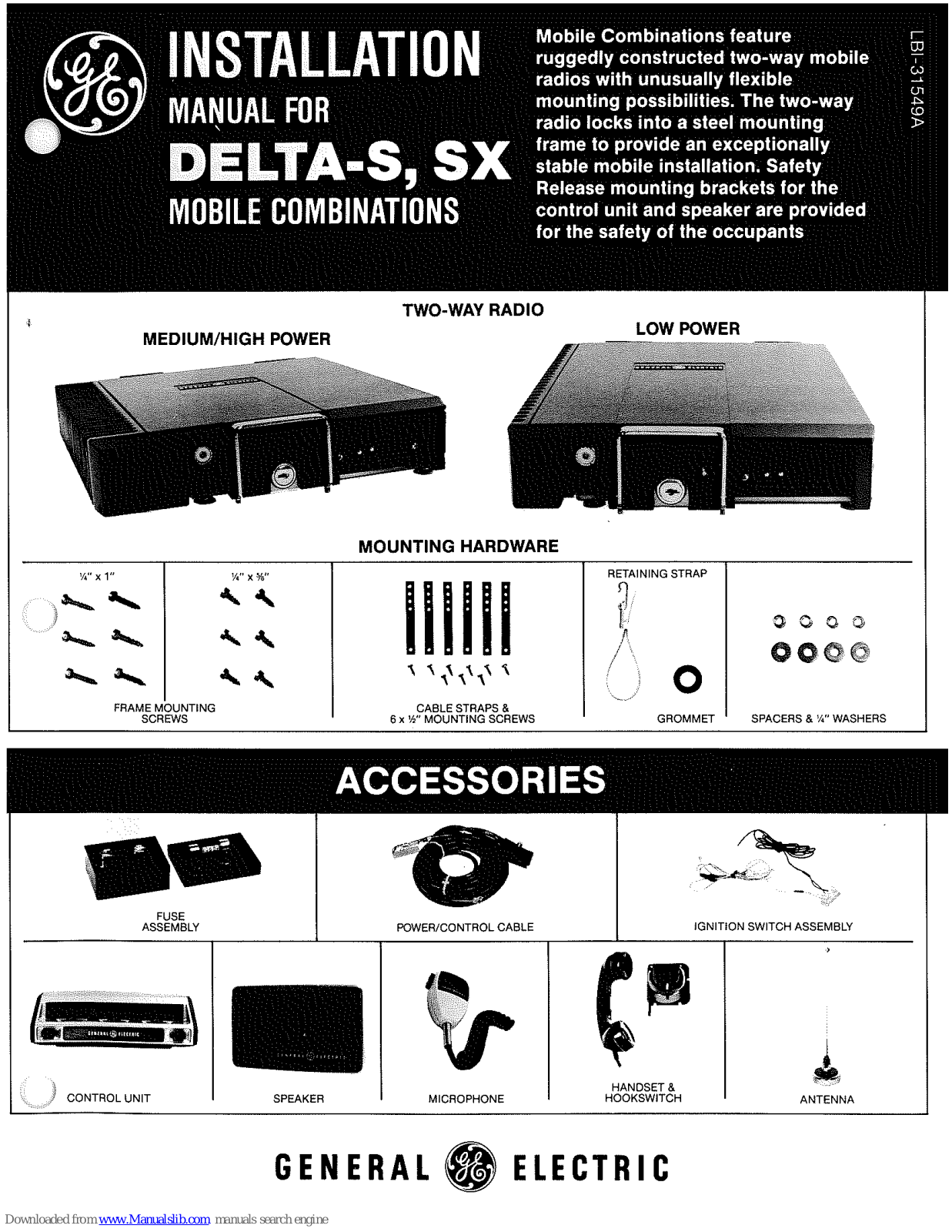 GE DELTA-S, DELTA-SX Installation Manual