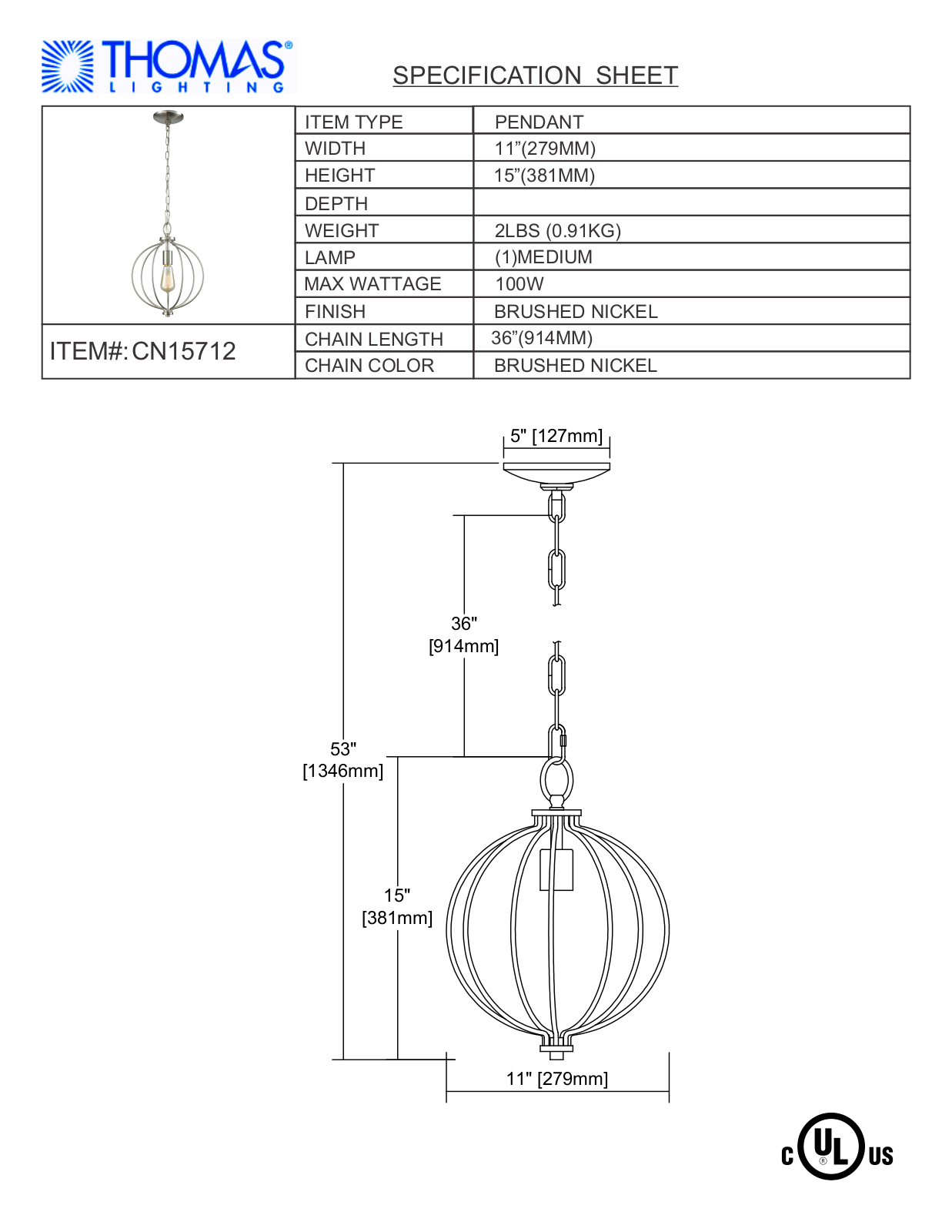 Thomas Lighting CN15712 User Manual - ManualMachine.com