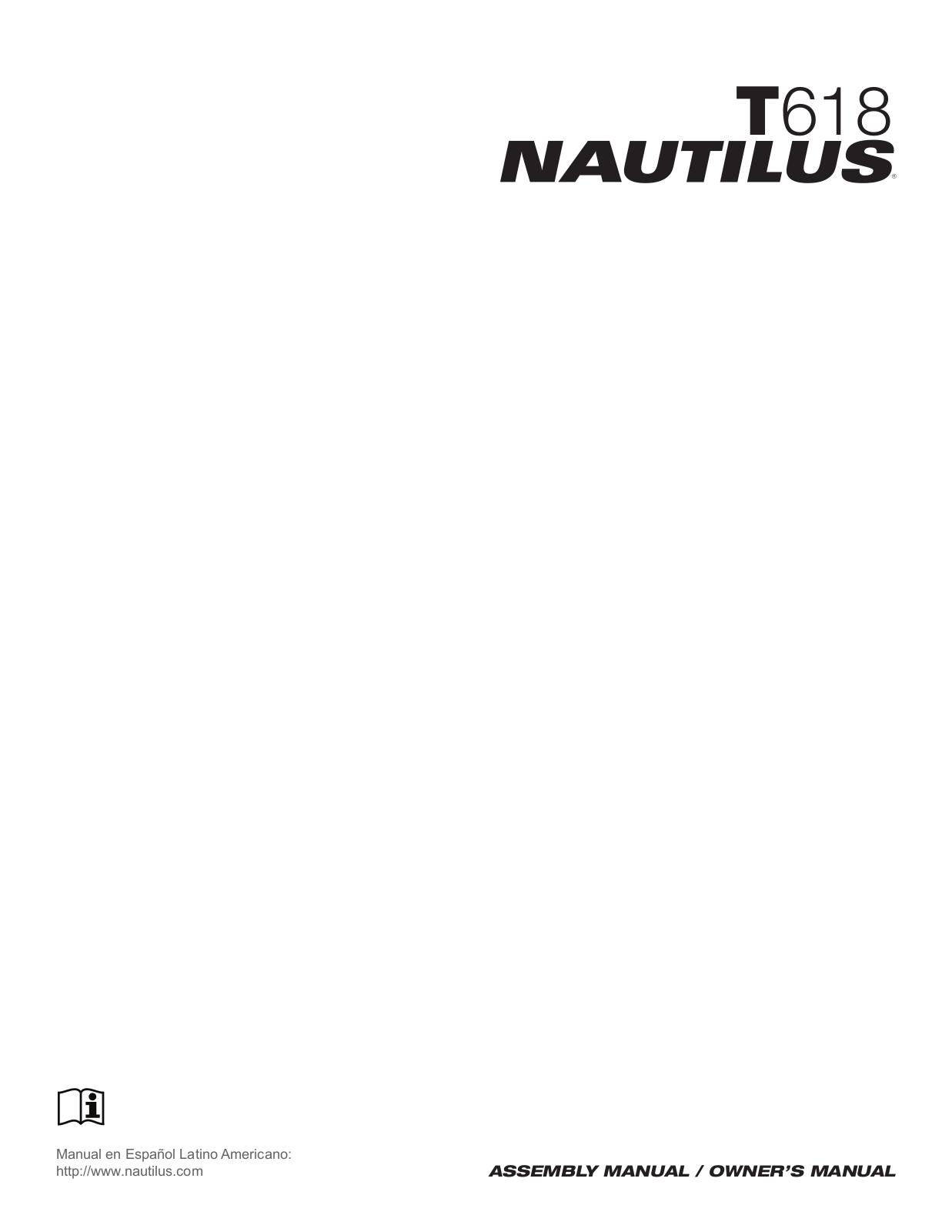 Nautilus T618, 100496 Owner’s Manual