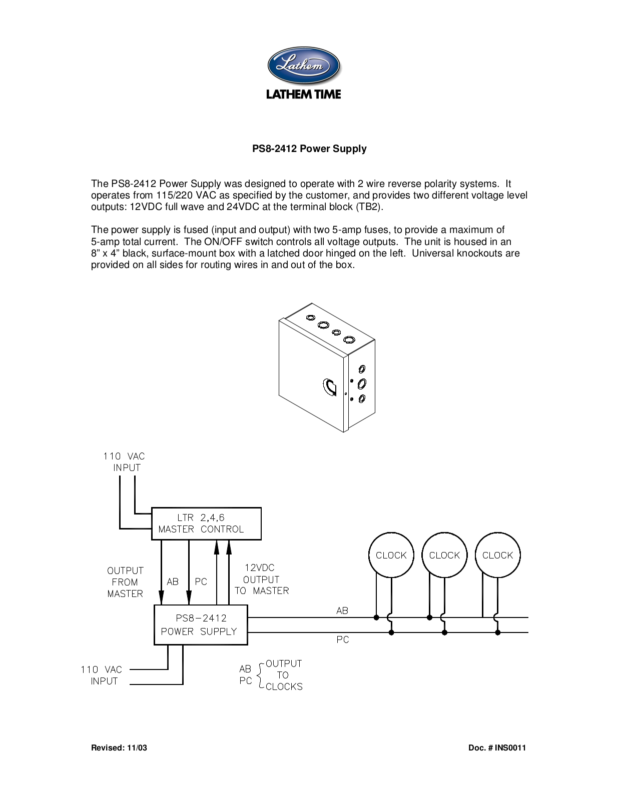 Lathem PS8-2412 User Manual