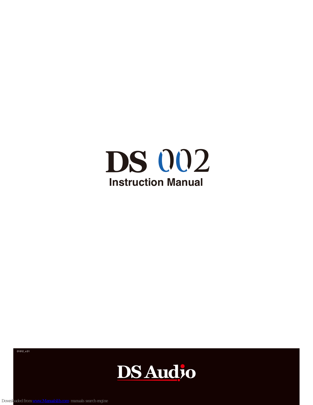 DS Audio DS 002 Instruction Manual