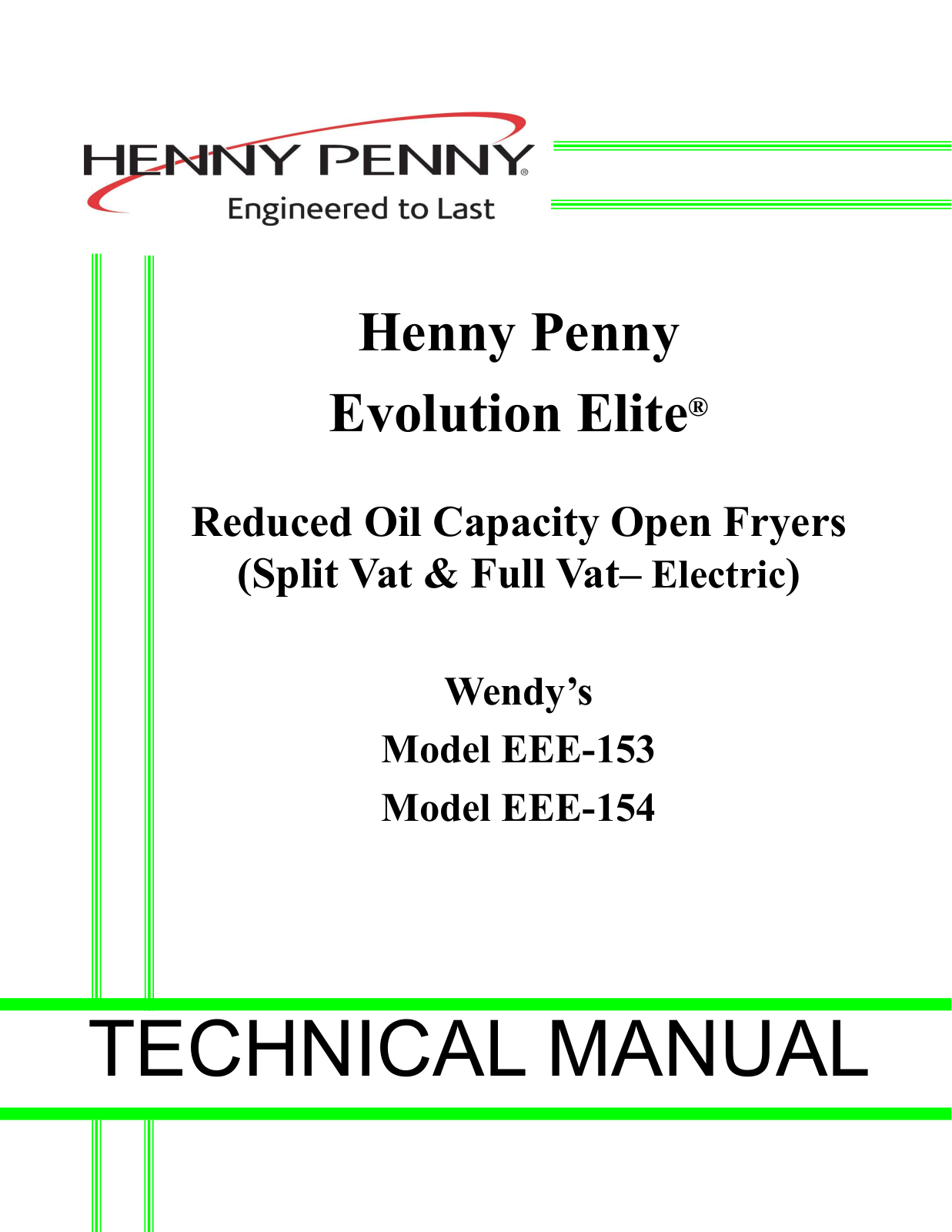 Henny Penny EEE-154 Service Manual