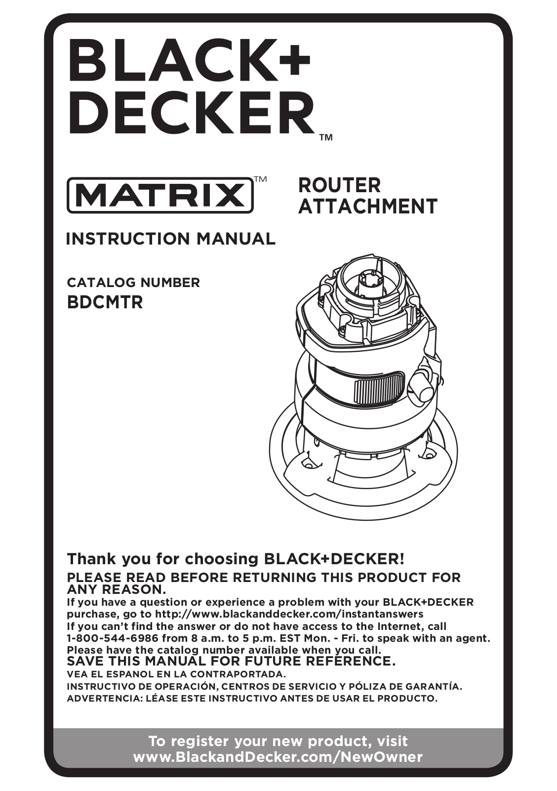 Black & Decker BDCMTJSR, BDCMTOR User Manual