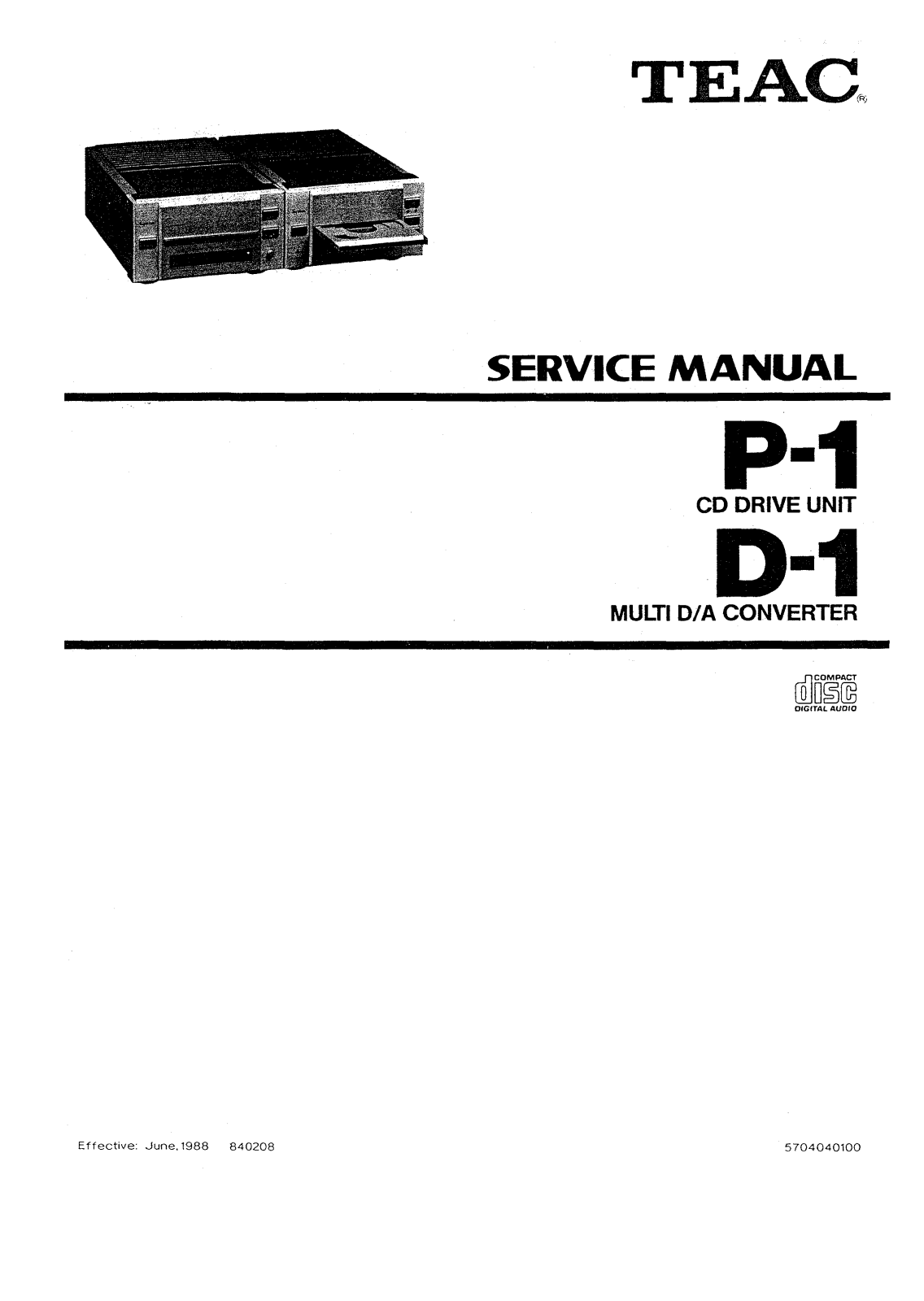 Teac D1, P1 SERVICE MANUAL - ManualMachine.com