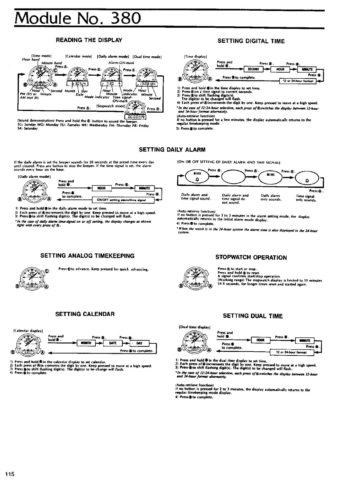 Casio QW-380 User Manual