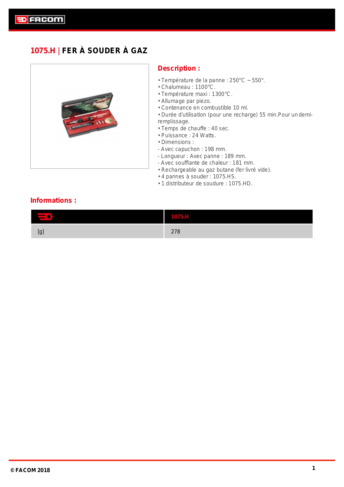Facom 1075.HPF Specification - ManualMachine.com