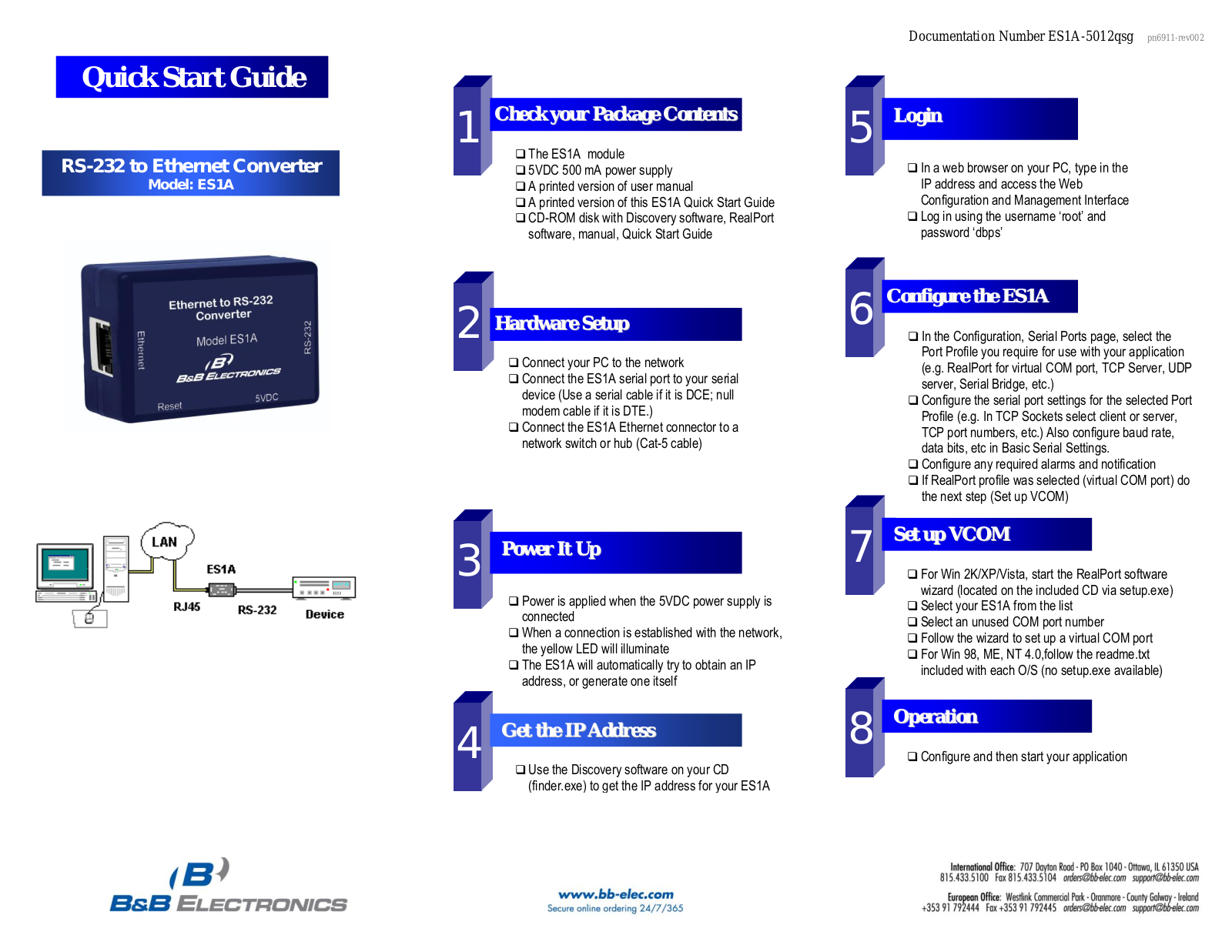 B&B Electronics ES1AE Quick Start Guide