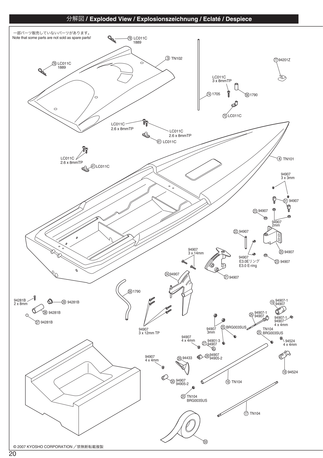 Kyosho GP TWINSTORM 800 MM User Manual