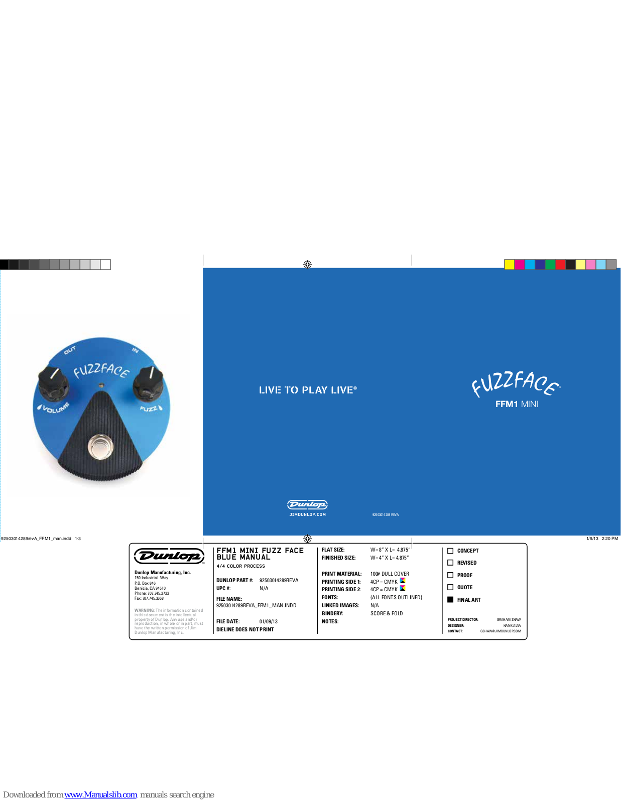 Dunlop FFM1 MINI FUZZFACE E-manual