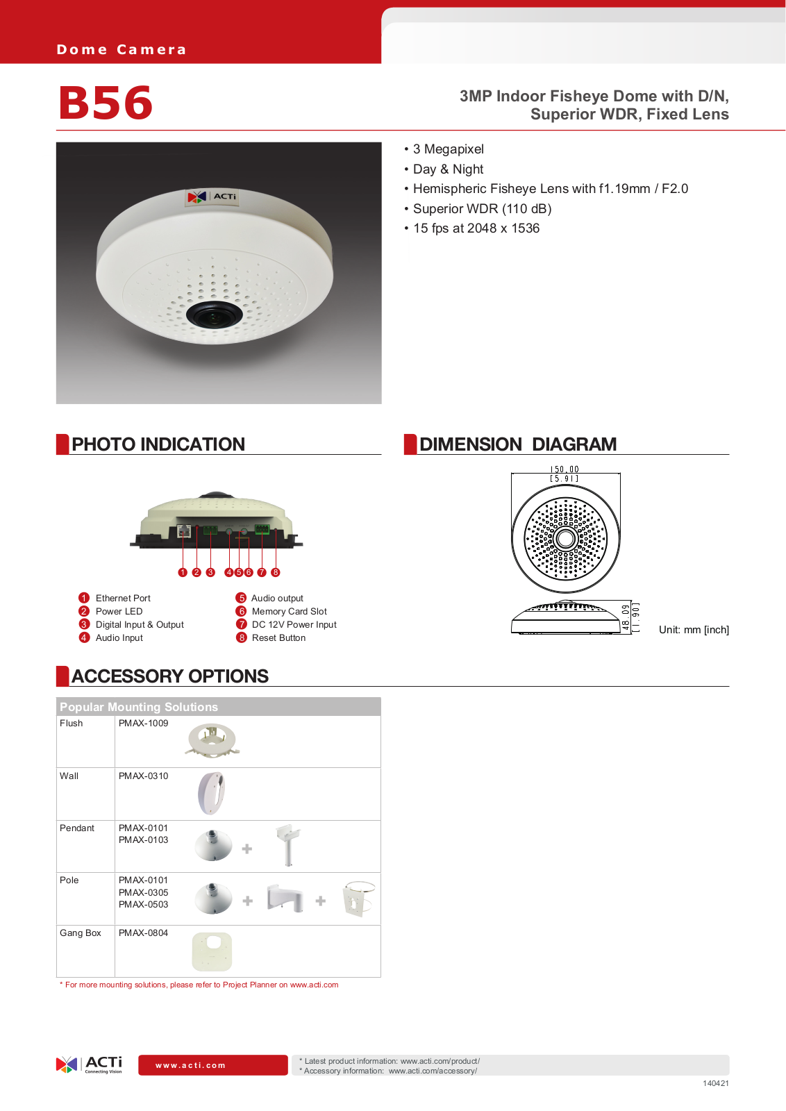 ACTi B56 Specsheet