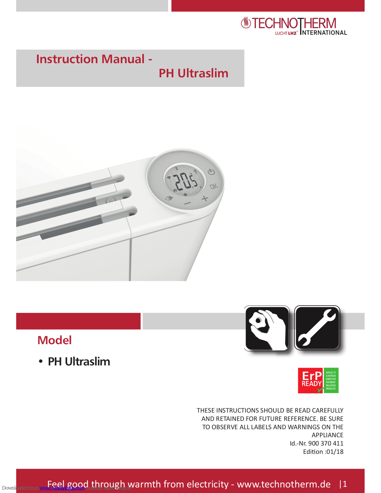 Technotherm PH Ultraslim Instruction Manual