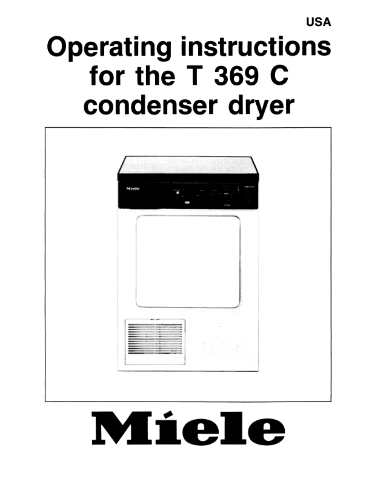 Miele T369C Operating instructions