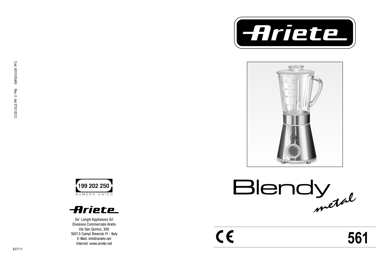 Ariete 561 User Manual