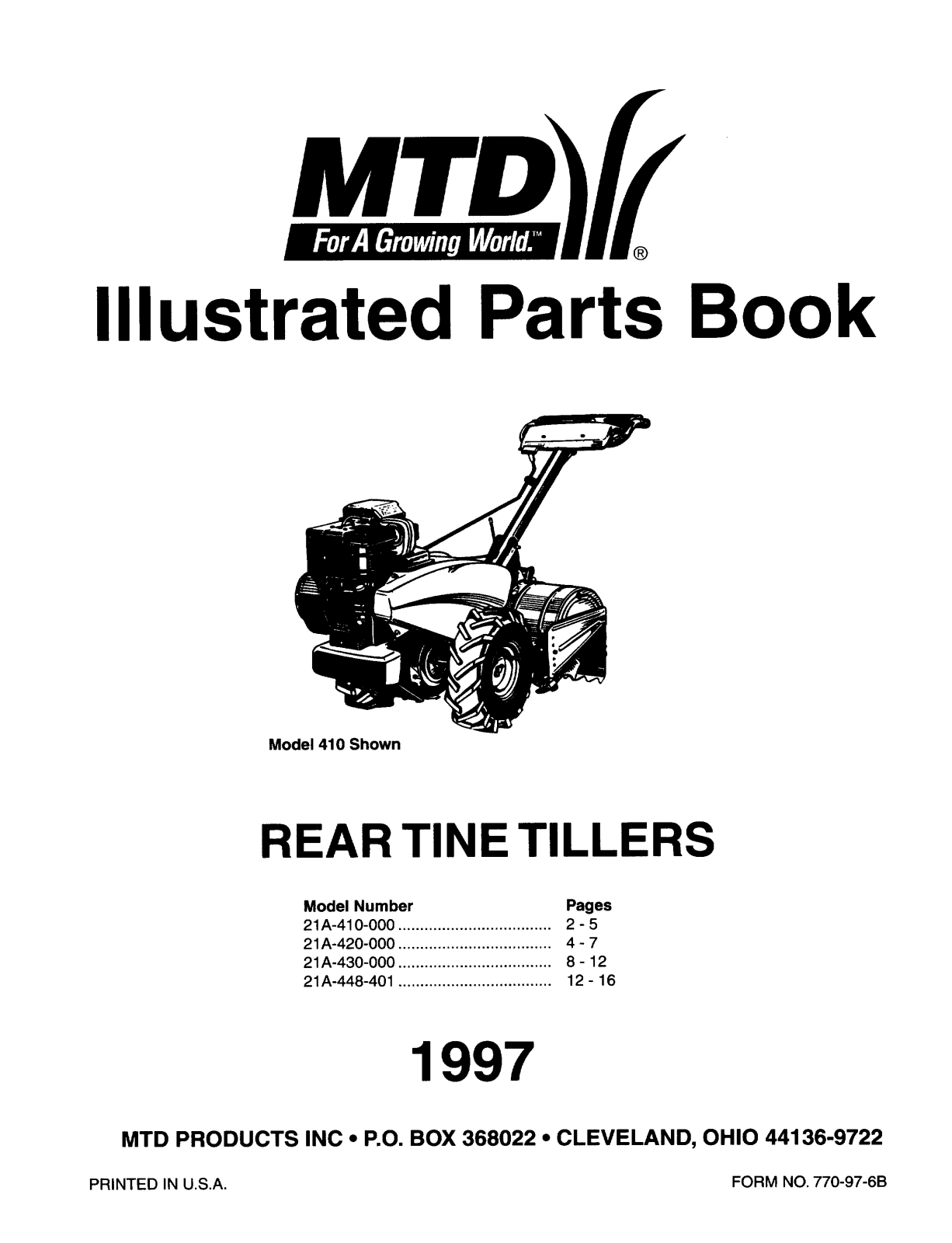 MTD 21A-410-000, 21A-420-000, 21A-448-401, 21A-430-000 User Manual