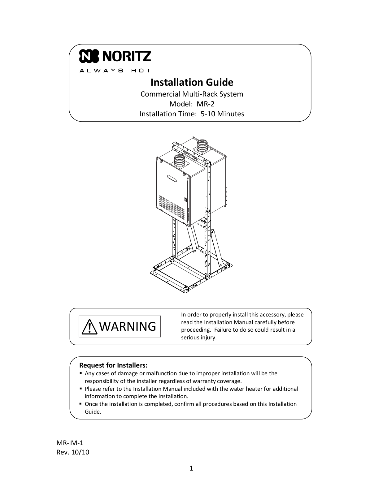 Cecilware MR-2 Installation  Manual