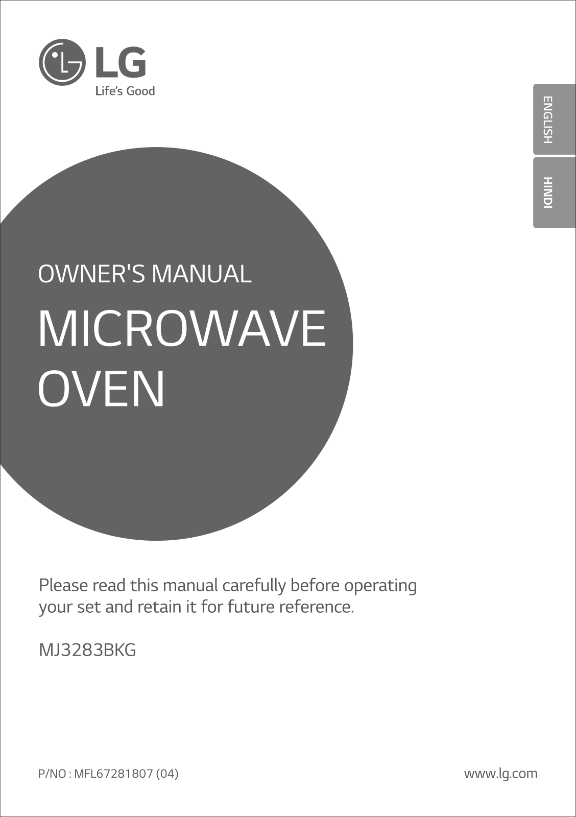 LG MJ3283BKG Owner’s Manual