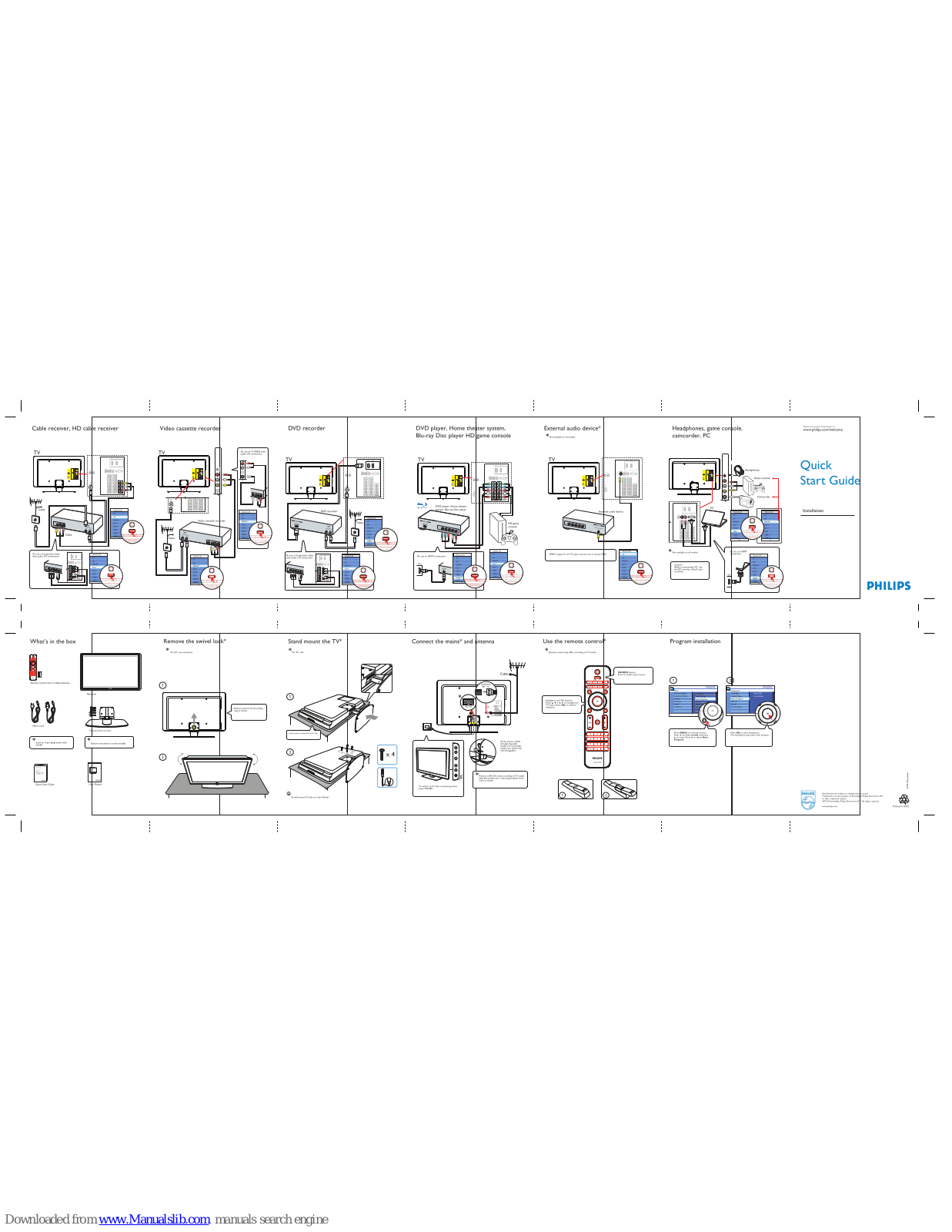 Philips 42PFL5403/77, 32PFL5403/77, 42PFL5403/78, 32PFL5403/78, 32PFL3403/77 Quick Start Manual