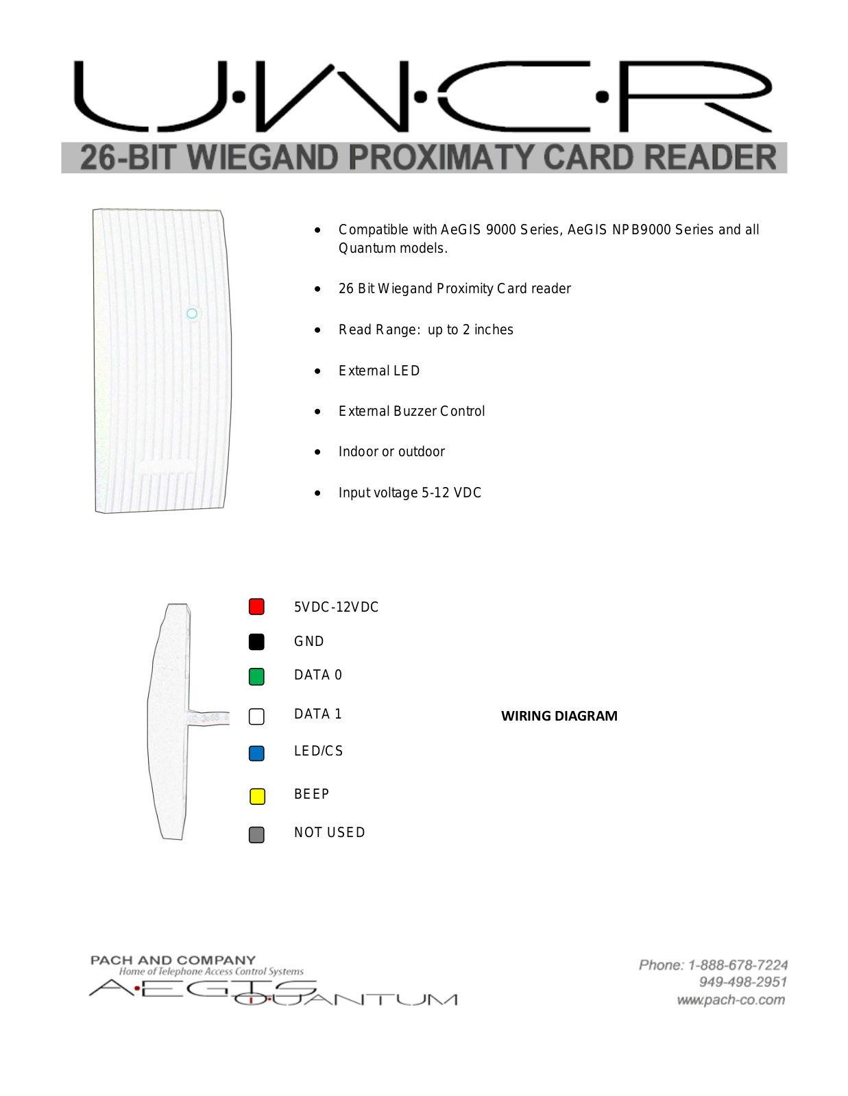 Pach and Company UWCR User Manual