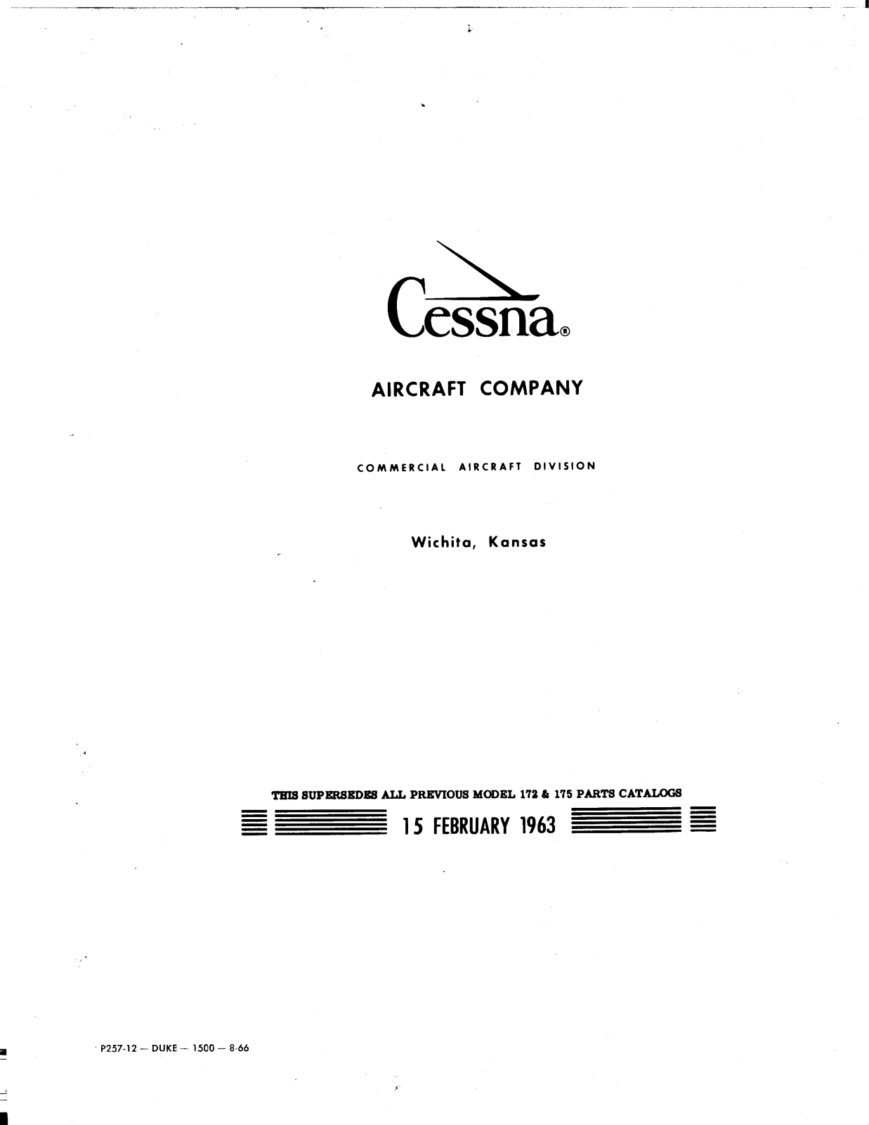 Cessna 172, 175 catalog