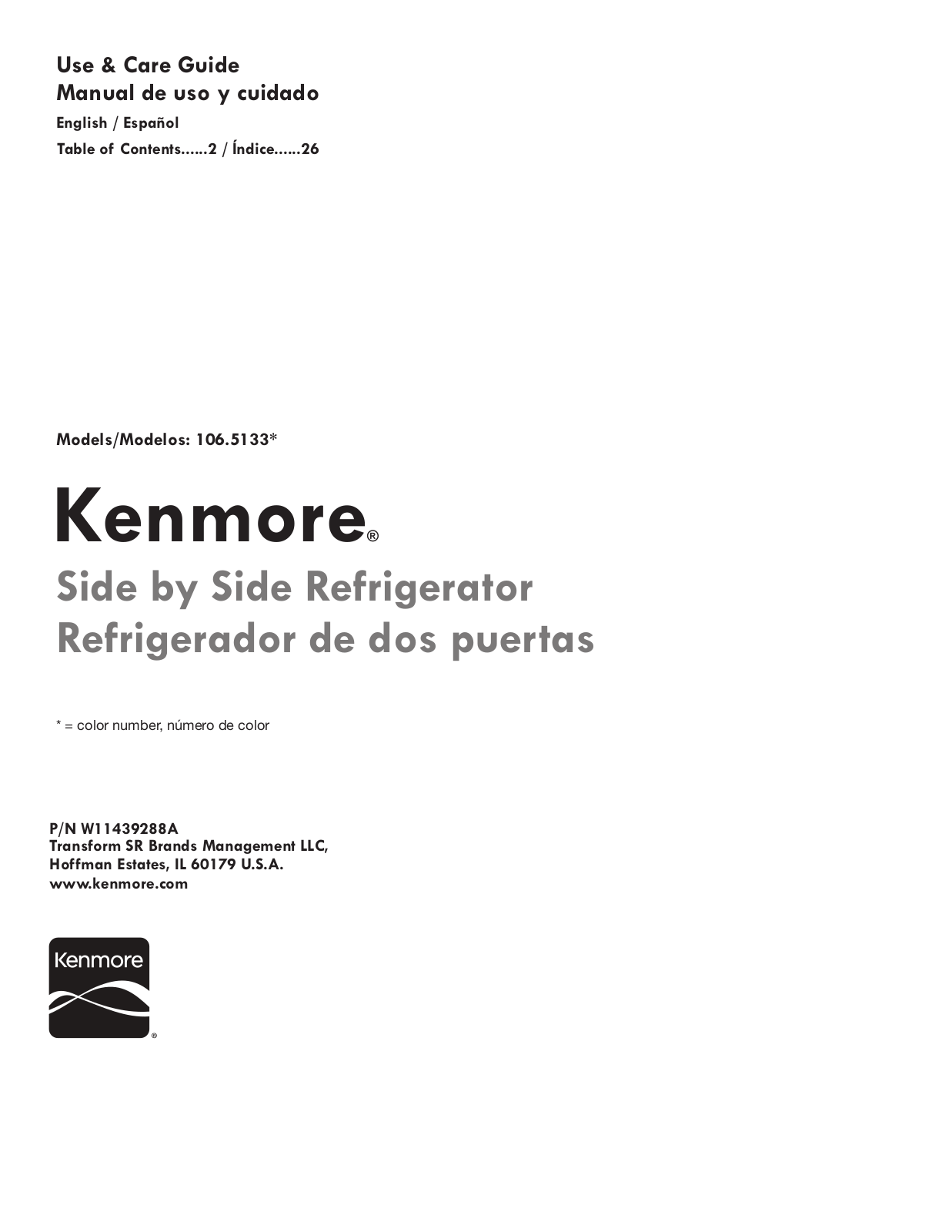 Kenmore 106.5133* Owner's Manual