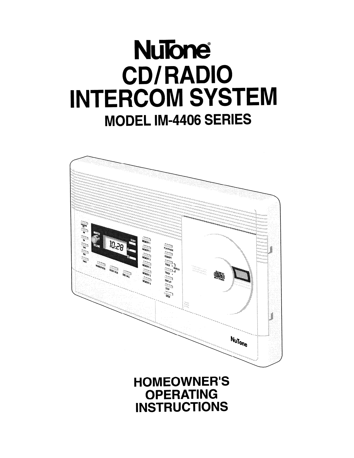 Nutone IM-4406 OPERATING INSTRUCTIONS