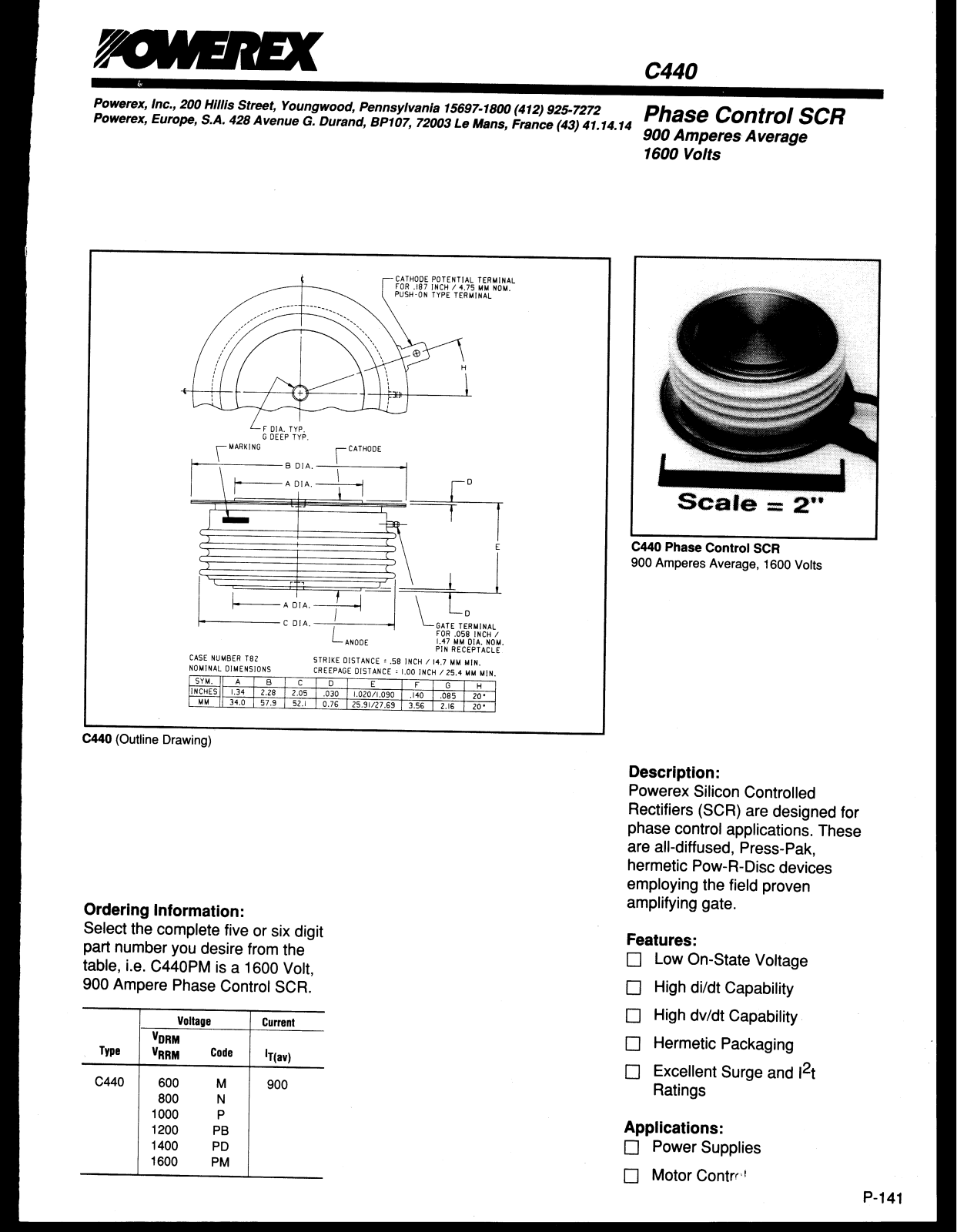 Powerex C440 Data Sheet